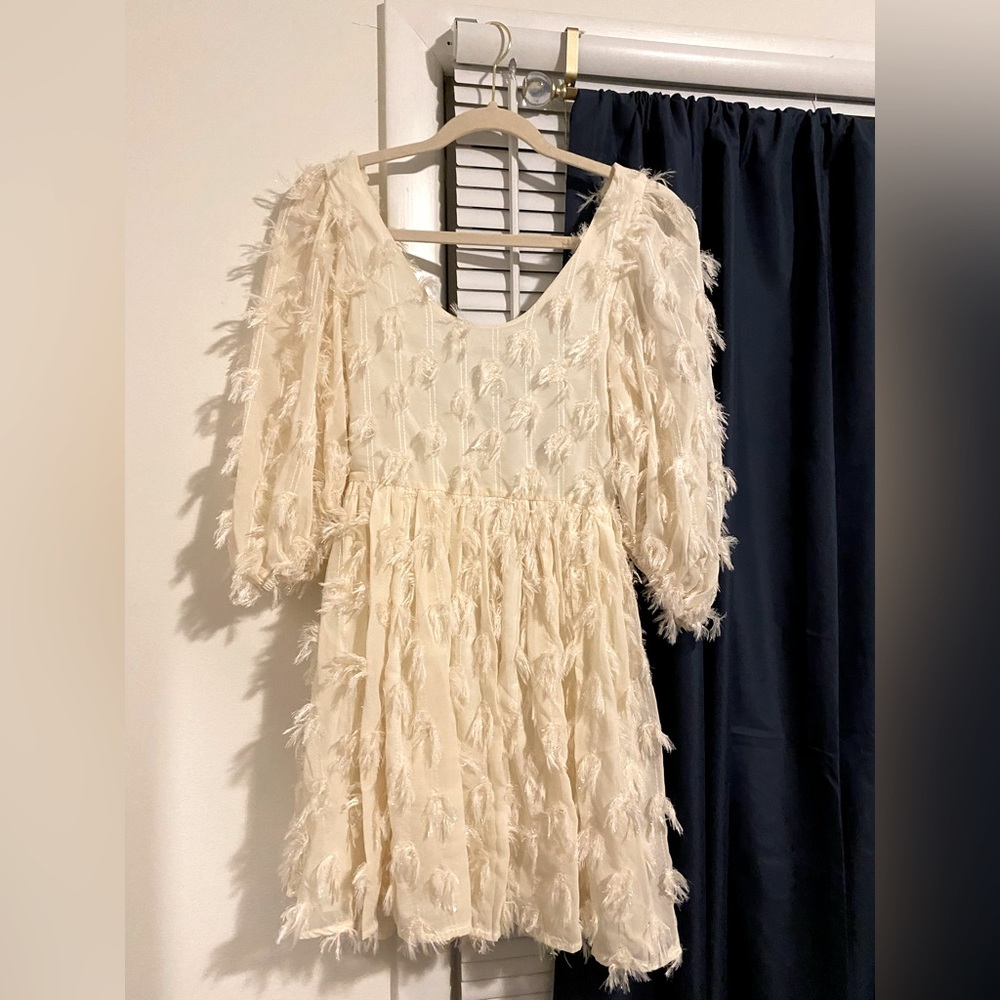 Feather mini dress-  Never Worn Before